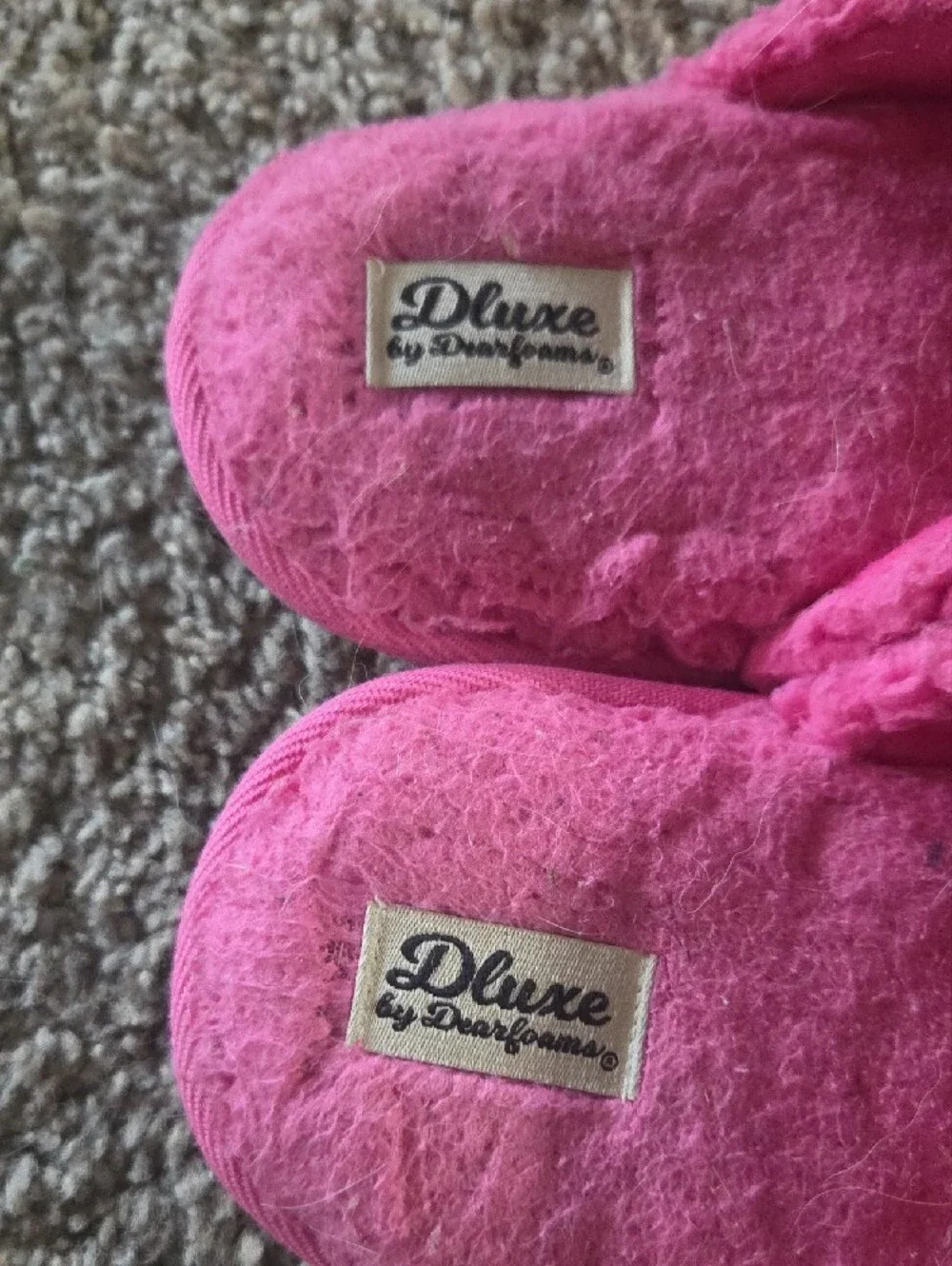 Kids Plush Pink Slide Slippers with Embroidered Rainbow